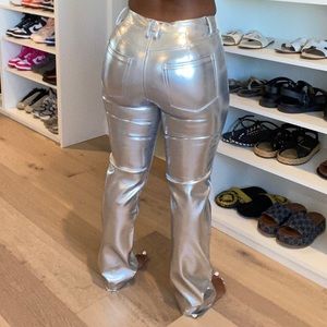 Good American Metallic Silver Pants